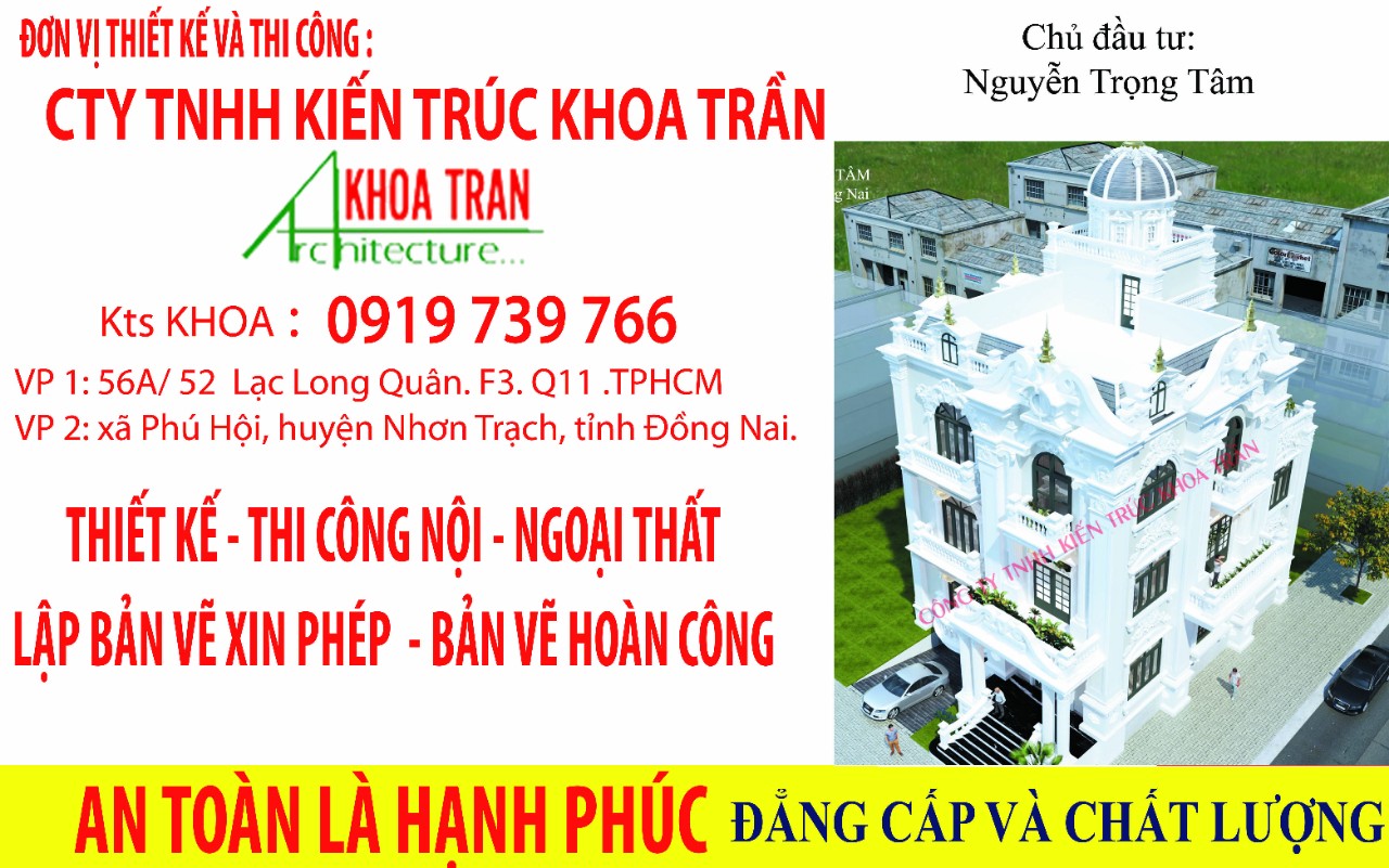 Biệt thự cao cấp - anh Tâm - xã Long Tân - huyện Nhơn Trạch - tỉnh Đồng Nai